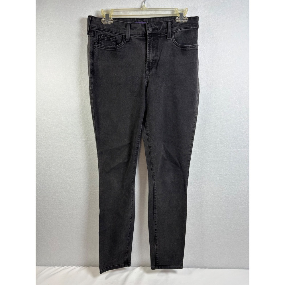 NYDJ Ami Skinny Legging Jeans Womens 10 Black Denim Stretch Lift Tuck Chic